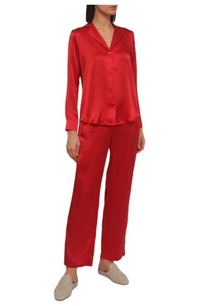 Женские шелковые брюки AUBADE красного цвета, арт. QS60 | Фото 2 (Материал внешний: Шелк; Длина (брюки, джинсы): Стандартные; Женское Кросс-КТ: Брюки-белье)