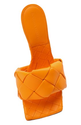 Женские кожаные мюли lido BOTTEGA VENETA оранжевого цвета, арт. 608854/VBSS0 | Фото 6 (Каблук высота: Высокий; Материал внутренний: Натуральная кожа; Каблук тип: Шпилька; Подошва: Плоская)