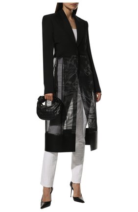 Женское шерстяное пальто GIVENCHY черного цвета, арт. BWC09S13QB | Фото 2 (Материал подклада: Купро; Рукава: Длинные; Длина (верхняя одежда): Длинные; Материал внешний: Шерсть; Стили: Гламурный; 1-2-бортные: Однобортные)