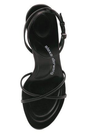 Женские кожаные босоножки dahlia 85 ALEXANDER WANG черного цвета, арт. 30222S018 | Фото 6 (Каблук высота: Высокий; Материал внешний: Кожа; Материал внутренний: Натуральная кожа; Каблук тип: Шпилька)