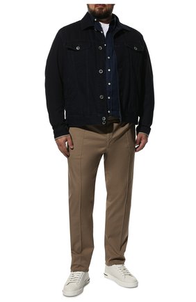 Мужская джинсовая куртка CORTIGIANI темно-синего цвета, арт. 318503/0000/6190/60-70 | Фото 2 (Рукава: Длинные; Длина (верхняя одежда): Короткие; Материал внешний: Хлопок, Деним; Материал подклада: Хлопок; Кросс-КТ: Куртка, Деним; Big sizes: Big Sizes; Стили: Кэжуэл)