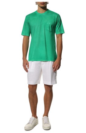 Мужская хлопковая футболка FEDELI зеленого цвета, арт. 5UES0250T | Фото 2 (Рукава: Короткие; Материал внешний: Хлопок; Длина (для топов): Стандартные; Принт: Без принта; Стили: Кэжуэл)