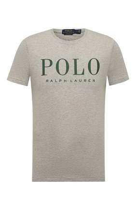 Мужская хлопковая футболка POLO RALPH LAUREN серого цвета, арт. 710860829 | Фото 1 (Рукава: Короткие; Материал внешний: Хлопок; Длина (для топов): Стандартные; Принт: С принтом; Стили: Кэжуэл)