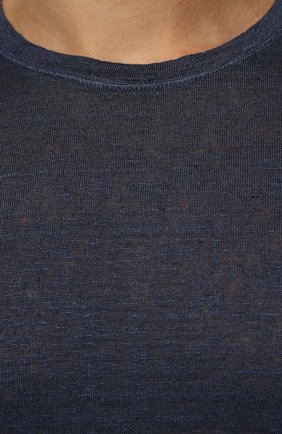 Мужская льняная футболка 120% LINO темно-синего цвета, арт. V0M7186/E908/S00 | Фото 5 (Принт: Без принта; Рукава: Короткие; Длина (для топов): Стандартные; Материал внешний: Лен; Стили: Кэжуэл)