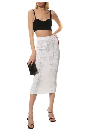 Женская юбка из вискозы BALMAIN белого цвета по цене 132500 руб., арт. XF1LD041/KB16 | Фото 2 Женская юбка из вискозы BALMAIN белого цвета, арт. XF1LD041/KB16 | Фото 2 (Материал внешний: Вискоза; Длина Ж (юбки, платья, шорты): Миди; Стили: Гламурный; Женское Кросс-КТ: Юбка-одежда; Кросс-КТ: Трикотаж)