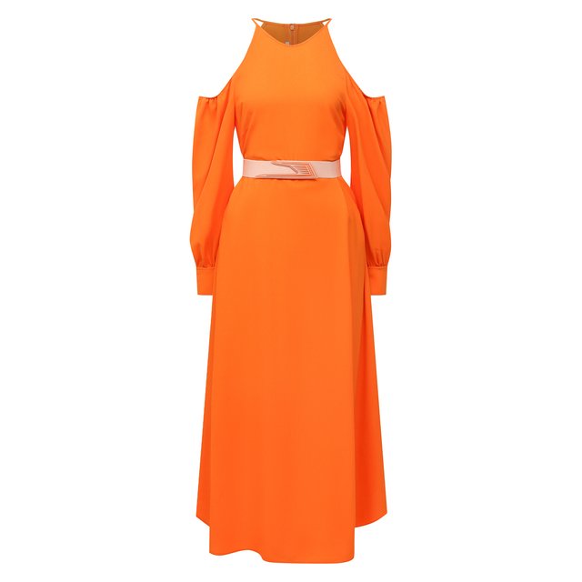 Платье из вискозы Stella McCartney оранжевого цвета