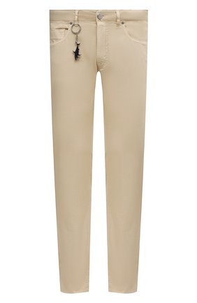 Мужские брюки из хлопка и шелка PAUL&SHARK светло-бежевого цвета, арт. 22414044/ILH | Фото 1 (Длина (брюки, джинсы): Стандартные; Материал внешний: Хлопок; Стили: Кэжуэл; Случай: Повседневный)
