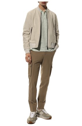 Мужское льняное поло ERMENEGILDO ZEGNA светло-зеленого цвета по цене 47650 руб., арт. UZ353/720 | Фото 2 Мужское льняное поло ERMENEGILDO ZEGNA светло-зеленого цвета, арт. UZ353/720 | Фото 2 (Рукава: Короткие; Материал внешний: Лен; Длина (для топов): Стандартные; Кросс-КТ: Трикотаж; Застежка: Открытый ворот; Стили: Кэжуэл)
