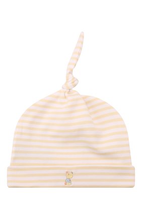 Детского хлопковая шапка KISSY KISSY желтого цвета, арт. KN505499N. | Фото 1 (Материал: Хлопок, Текстиль)