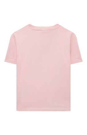 Детская хлопковая футболка FENDI розового цвета, арт. JUI040/7AJ/3A-6A | Фото 2 (Материал внешний: Хлопок; Рукава: Короткие; Девочки Кросс-КТ: футболка-одежда; Ростовка одежда: 4 года | 104 см, 5 лет | 110 см, 6 лет | 116 см)
