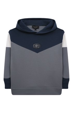Детский хлопковое худи EMPORIO ARMANI синего цвета по цене 21050 руб., арт. 3L4MFQ/1JHSZ | Фото 1 Детский хлопковое худи EMPORIO ARMANI синего цвета, арт. 3L4MFQ/1JHSZ | Фото 1 (Материал внешний: Хлопок; Рукава: Длинные; Мальчики Кросс-КТ: Худи-одежда)