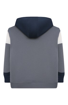 Детский хлопковое худи EMPORIO ARMANI синего цвета по цене 21050 руб., арт. 3L4MFQ/1JHSZ | Фото 2 Детский хлопковое худи EMPORIO ARMANI синего цвета, арт. 3L4MFQ/1JHSZ | Фото 2 (Материал внешний: Хлопок; Рукава: Длинные; Мальчики Кросс-КТ: Худи-одежда)