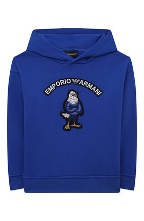 Детский хлопковое худи EMPORIO ARMANI синего цвета по цене 22750 руб., арт. 3L4MFL/1JWPZ | Фото 1 Детский хлопковое худи EMPORIO ARMANI синего цвета, арт. 3L4MFL/1JWPZ | Фото 1 (Материал внешний: Хлопок; Рукава: Длинные; Мальчики Кросс-КТ: Худи-одежда)