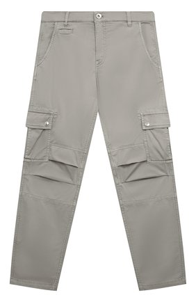 Детские хлопковые брюки BRUNELLO CUCINELLI хаки цвета, арт. B289LP102C | Фото 1 (Материал внешний: Хлопок; Случай: Повседневный; Ростовка одежда: 12 лет | 152 см)