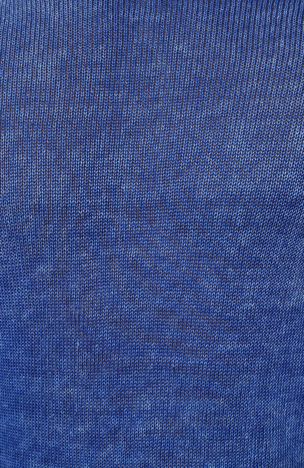 Мужской льняной джемпер 120% LINO синего цвета, арт. V0M39BP/F966/1A0 | Фото 5 (Мужское Кросс-КТ: Джемперы; Рукава: Длинные; Принт: Без принта; Длина (для топов): Стандартные; Материал внешний: Лен; Вырез: Круглый; Стили: Кэжуэл)