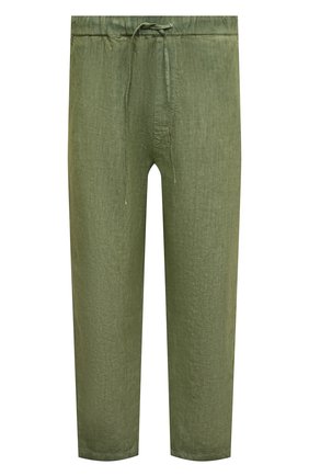 Мужские льняные брюки 120% LINO хаки цвета, арт. V0M29CK/0253/S00 | Фото 1 (Материал внешний: Лен; Длина (брюки, джинсы): Стандартные; Случай: Повседневный; Стили: Кэжуэл, Милитари)