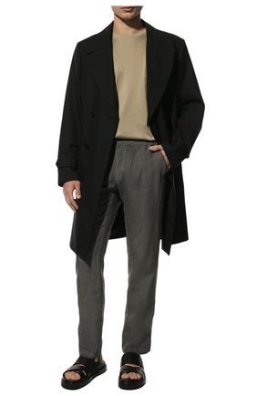 Мужские льняные брюки 120% LINO темно-серого цвета, арт. V0M299M/0253/S00 | Фото 2 (Материал внешний: Лен; Длина (брюки, джинсы): Стандартные; Случай: Повседневный; Стили: Кэжуэл)