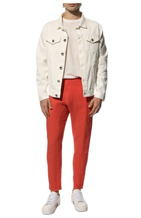 Мужские льняные брюки 120% LINO красного цвета, арт. V0M2131/0253/000 | Фото 2 (Материал внешний: Лен; Длина (брюки, джинсы): Стандартные; Случай: Повседневный; Стили: Кэжуэл)