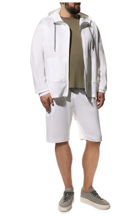 Мужской хлопковый спортивный костюм KITON белого цвета, арт. UMTCGYMH08051/4XL-8XL | Фото 1 (Рукава: Длинные; Материал внешний: Хлопок; Кросс-КТ: Спорт; Big sizes: Big Sizes)