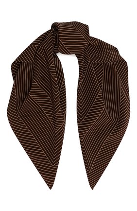 Женский шелковый платок TOTÊME коричневого цвета, арт. 221-854-800 | Фото 1 (Материал: Текстиль, Шелк; Принт: С принтом)