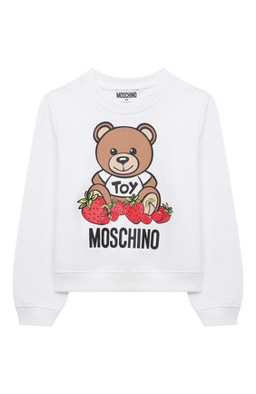 Детский хлопковый свитшот MOSCHINO белого цвета по цене 12250 руб., арт. HBF02M/LDA00/4A-8A | Фото 1 Детский хлопковый свитшот MOSCHINO белого цвета, арт. HBF02M/LDA00/4A-8A | Фото 1 (Материал внешний: Хлопок; Рукава: Длинные; Девочки Кросс-КТ: Свитшот-одежда; Ростовка одежда: 4 года | 104 см, 5 лет | 110 см, 6 лет | 116 см, 8 лет | 128 см)