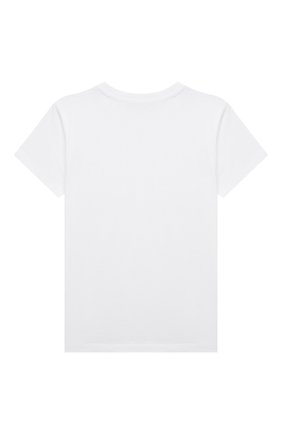 Детская хлопковая футболка MOSCHINO белого цвета, арт. HNM03F/LAA23/4A-8A | Фото 2 (Рукава: Короткие; Материал внешний: Хлопок; Мальчики Кросс-КТ: Футболка-одежда)