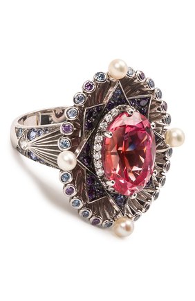 Женское кольцо royal star QUEENSBEE розового цвета, арт. 101385/16,09 | Фото 1 (Материал: Серебро)