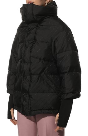 Женская утепленная куртка BALENCIAGA черного цвета, арт. 659040/TK040 | Фото 3 (Кросс-КТ: Куртка, Утепленный, Пуховик; Рукава: Длинные; Материал внешний: Синтетический материал; Стили: Спорт-шик; Материал подклада: Синтетический материал; Длина (верхняя одежда): Короткие)