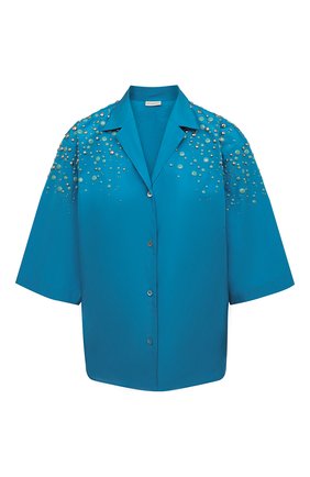 Женская рубашка DRIES VAN NOTEN голубого цвета по цене 130000 руб., арт. 221-010708-4318 | Фото 1 Женская рубашка DRIES VAN NOTEN голубого цвета, арт. 221-010708-4318 | Фото 1 (Длина (для топов): Стандартные; Материал внешний: Синтетический материал; Рукава: 3/4; Женское Кросс-КТ: Рубашка-одежда; Стили: Романтичный; Принт: Без принта)