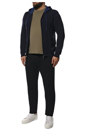 Мужские хлопковые брюки PAUL&SHARK темно-синего цвета, арт. 22411411/C00/3XL-6XL | Фото 2 (Материал внешний: Хлопок; Длина (брюки, джинсы): Стандартные; Случай: Повседневный; Стили: Спорт-шик)