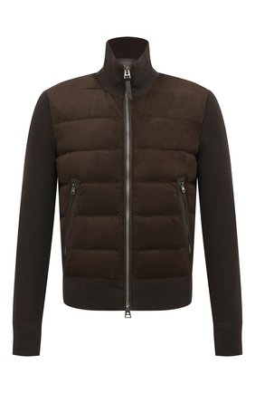 Мужской комбинированный кардиган TOM FORD хаки цвета по цене 363500 руб., арт. BZM20/TFKG57 | Фото 1 Мужской комбинированный кардиган TOM FORD хаки цвета, арт. BZM20/TFKG57 | Фото 1 (Рукава: Длинные; Материал внешний: Шерсть; Длина (для топов): Стандартные; Материал утеплителя: Пух и перо; Материал подклада: Синтетический материал; Мужское Кросс-КТ: Кардиган-одежда; Стили: Милитари)