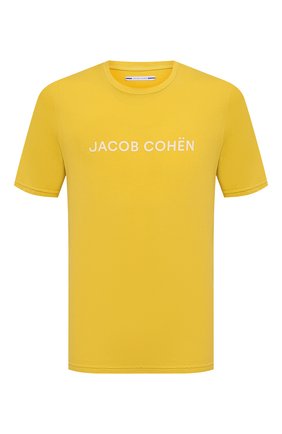 Мужская хлопковая футболка JACOB COHEN желтого цвета по цене 15700 руб., арт. U 4 002 04 M 4369/H62 | Фото 1 Мужская хлопковая футболка JACOB COHEN желтого цвета, арт. U 4 002 04 M 4369/H62 | Фото 1 (Длина (для топов): Стандартные; Материал внешний: Хлопок; Рукава: Короткие; Принт: С принтом; Стили: Кэжуэл)