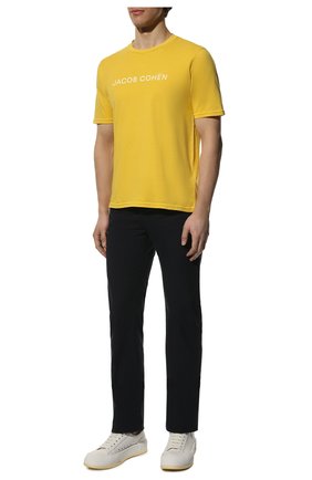 Мужская хлопковая футболка JACOB COHEN желтого цвета, арт. U 4 002 04 M 4369/H62 | Фото 2 (Длина (для топов): Стандартные; Материал внешний: Хлопок; Рукава: Короткие; Принт: С принтом; Стили: Кэжуэл)