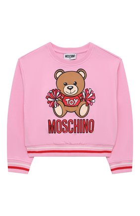 Детский хлопковый свитшот MOSCHINO розового цвета по цене 17700 руб., арт. HBF032/LDA12/4A-8A | Фото 1 Детский хлопковый свитшот MOSCHINO розового цвета, арт. HBF032/LDA12/4A-8A | Фото 1 (Материал внешний: Хлопок; Рукава: Длинные; Девочки Кросс-КТ: Свитшот-одежда; Ростовка одежда: 4 года | 104 см, 5 лет | 110 см, 6 лет | 116 см, 8 лет | 128 см)