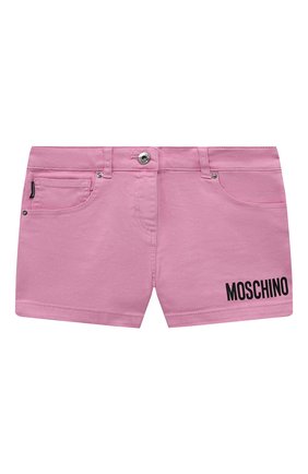 Детские джинсовые шорты MOSCHINO розового цвета по цене 13500 руб., арт. HBQ005/LTC04/4A-8A | Фото 1 Детские джинсовые шорты MOSCHINO розового цвета, арт. HBQ005/LTC04/4A-8A | Фото 1 (Материал внешний: Хлопок; Кросс-КТ: Деним; Ростовка одежда: 4 года | 104 см, 5 лет | 110 см, 6 лет | 116 см, 8 лет | 128 см)