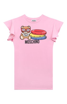 Детское хлопковое платье MOSCHINO розового цвета по цене 14900 руб., арт. HDV0BG/LBA10/4A-8A | Фото 1 Детское хлопковое платье MOSCHINO розового цвета, арт. HDV0BG/LBA10/4A-8A | Фото 1 (Материал внешний: Хлопок; Рукава: Короткие; Девочки Кросс-КТ: Платье-одежда; Случай: Повседневный; Ростовка одежда: 4 года | 104 см, 5 лет | 110 см, 6 лет | 116 см, 8 лет | 128 см)