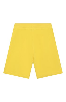 Детские хлопковые шорты MOSCHINO желтого цвета, арт. HNQ007/LDA27/10A-14A | Фото 2 (Материал внешний: Хлопок; Случай: Повседневный)