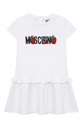 Женский хлопковое платье MOSCHINO белого цвета, арт. MCV074/LDA00 | Фото 1