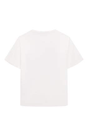 Детская футболка EMPORIO ARMANI белого цвета, арт. 3L4TCB/1JUVZ | Фото 2 (Материал внешний: Хлопок, Растительное волокно, Лиоцелл; Рукава: Короткие)
