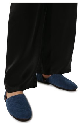 Женского замшевые домашние туфли HOMERS AT HOME синего цвета, арт. 19817/ANTE | Фото 3 (Материал внешний: Кожа, Замша; Материал внутренний: Натуральная кожа)