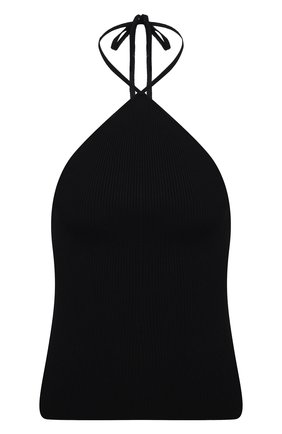 Женский топ из вискозы VALENTINO черного цвета, арт. XB0KM03B78P | Фото 1 (Стили: Гламурный; Длина (для топов): Стандартные; Кросс-КТ: Трикотаж; Рукава: С открытыми плечами; Материал внешний: Вискоза)