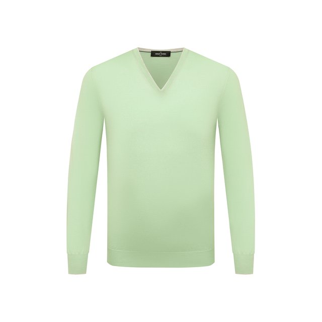 Пуловер из шелка и хлопка Gran Sasso Зелёный 43115/16290 5630853