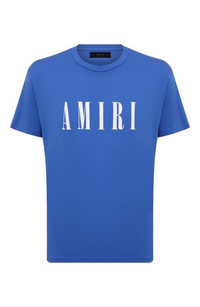 Мужская хлопковая футболка AMIRI синего цвета по цене 41950 руб., арт. PS22MJL001-424 | Фото 1 Мужская хлопковая футболка AMIRI синего цвета, арт. PS22MJL001-424 | Фото 1 (Длина (для топов): Стандартные; Материал внешний: Хлопок; Рукава: Короткие; Принт: С принтом; Стили: Кэжуэл)