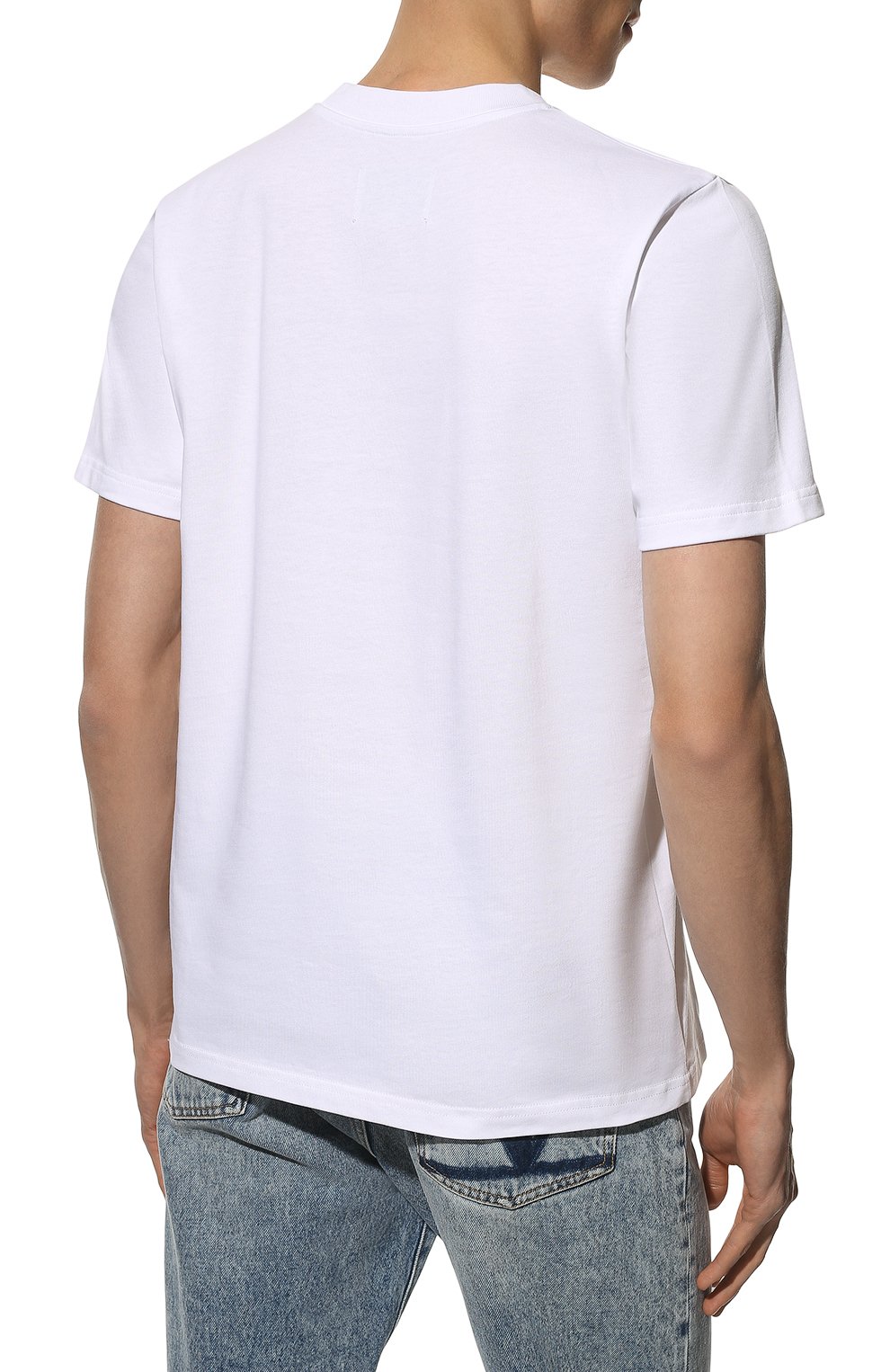 Мужская хлопковая футболка CASABLANCA белого цвета, арт. MS22-JTS-001 WHITE JERSEY MEMPHIS IC0N | Фото 4 (Рукава: Короткие; Длина (для топов): Стандартные; Стили: Гранж; Принт: С принтом; Материал внешний: Хлопок)
