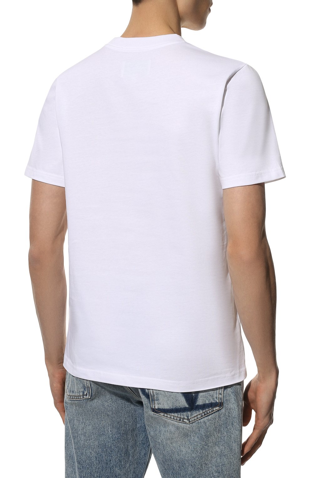Мужская хлопковая футболка CASABLANCA белого цвета, арт. MS22-JTS-001 WHITE JERSEY PING P0NG CLUB | Фото 4 (Рукава: Короткие; Длина (для топов): Стандартные; Стили: Гранж; Принт: С принтом; Материал внешний: Хлопок)