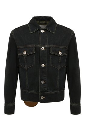 Мужская джинсовая куртка LANVIN темно-синего цвета по цене 95500 руб., арт. RM-JA0035-D028-P22 | Фото 1 Мужская джинсовая куртка LANVIN темно-синего цвета, арт. RM-JA0035-D028-P22 | Фото 1 (Материал внешний: Хлопок, Деним; Рукава: Длинные; Длина (верхняя одежда): Короткие; Кросс-КТ: Куртка, Деним; Стили: Кэжуэл, Минимализм)