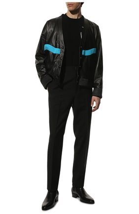 Мужская комбинированная куртка JUST DON черного цвета, арт. 32JUSH07P 226321 | Фото 2 (Материал внешний: Натуральная кожа; Материал подклада: Вискоза; Длина (верхняя одежда): Короткие; Рукава: Длинные; Мужское Кросс-КТ: Кожа и замша; Кросс-КТ: Куртка; Стили: Гранж)