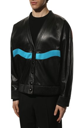 Мужская комбинированная куртка JUST DON черного цвета, арт. 32JUSH07P 226321 | Фото 3 (Кросс-КТ: Куртка; Рукава: Длинные; Стили: Гранж; Материал внешний: Натуральная кожа; Мужское Кросс-КТ: Кожа и замша; Длина (верхняя одежда): Короткие; Материал подклада: Вискоза)