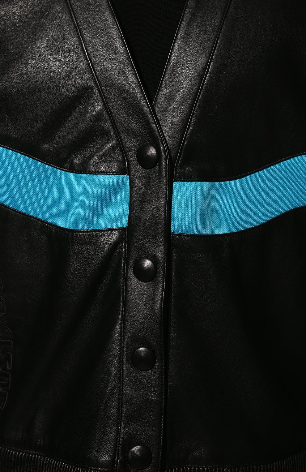 Мужская комбинированная куртка JUST DON черного цвета, арт. 32JUSH07P 226321 | Фото 5 (Кросс-КТ: Куртка; Рукава: Длинные; Стили: Гранж; Материал внешний: Натуральная кожа; Мужское Кросс-КТ: Кожа и замша; Длина (верхняя одежда): Короткие; Материал подклада: Вискоза)