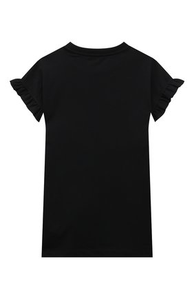 Детское хлопковое платье MOSCHINO черного цвета по цене 19650 руб., арт. HBV07H/LDA00/4A-8A | Фото 2 Детское хлопковое платье MOSCHINO черного цвета, арт. HBV07H/LDA00/4A-8A | Фото 2 (Рукава: Короткие; Материал внешний: Хлопок; Девочки Кросс-КТ: Платье-одежда; Случай: Повседневный; Ростовка одежда: 5 лет | 110 см, 6 лет | 116 см, 8 лет | 128 см)